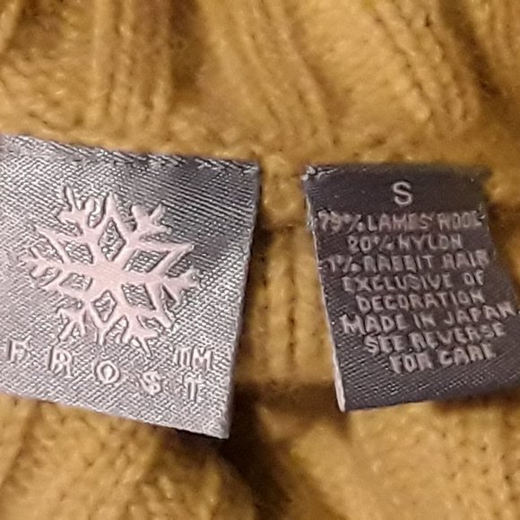 FROST Women's Wool Sweater in Light Lime Green & Brown: Size Small - Picture 7 of 7